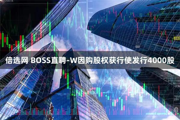 倍选网 BOSS直聘-W因购股权获行使发行4000股